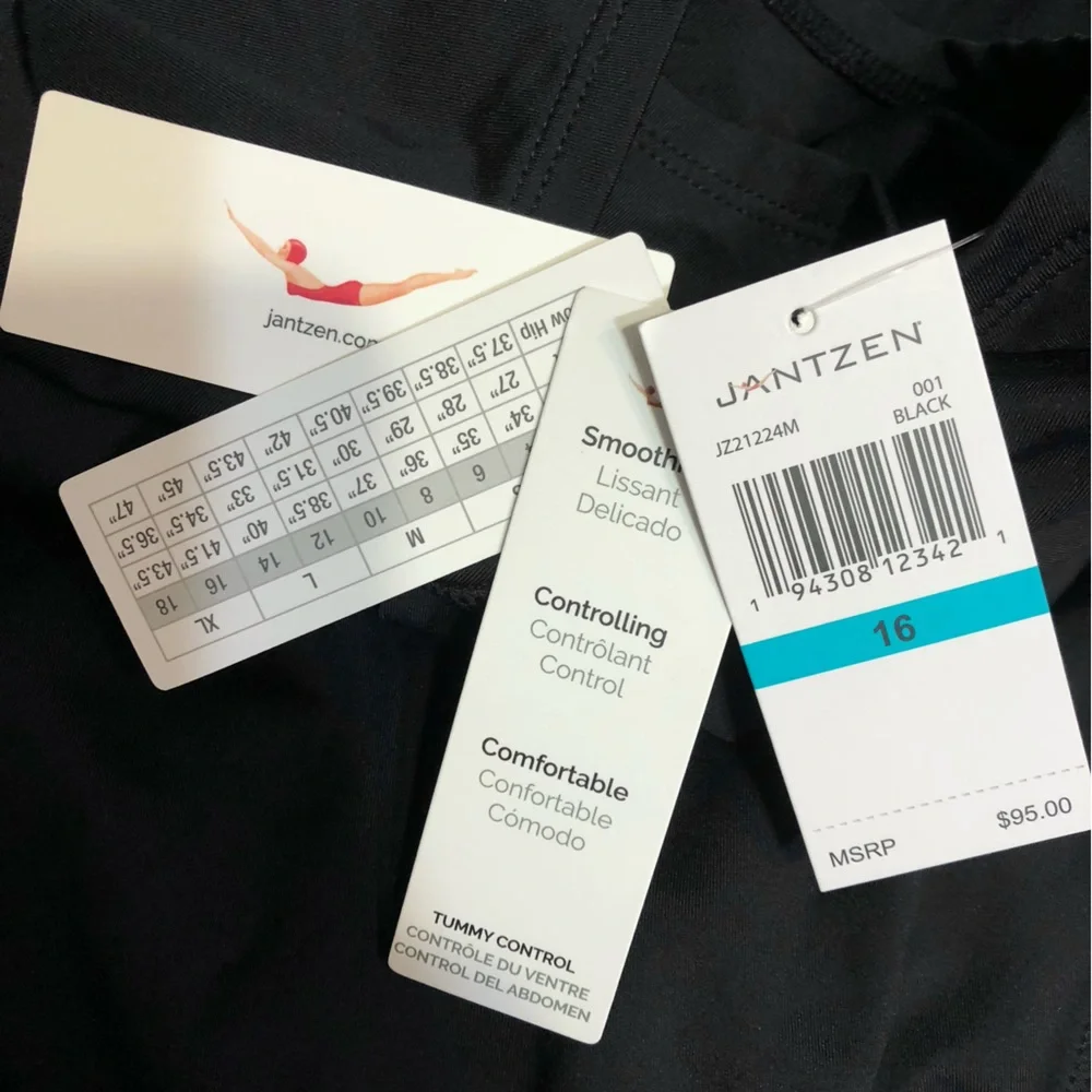 JANTZEN Black Cap Sleeve Sporty Zip Front Paddle-suit